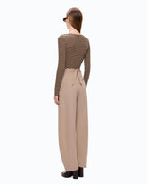 Striped wool-blend Henley sweater - | Pinko