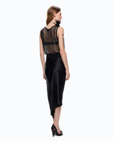 Mesh-effect vest top with rhinestones - Black | Pinko