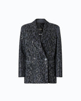 Zweireihige Jacke mit Strass und Jaguar-Motiv - | Pinko