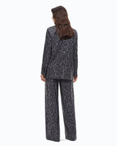 Wide-Leg-Hose mit Leopardenmuster und Micro-Strass - | Pinko