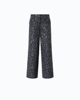 Wide-Leg-Hose mit Leopardenmuster und Micro-Strass - | Pinko