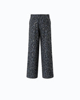 Wide-Leg-Hose mit Leopardenmuster und Micro-Strass - | Pinko