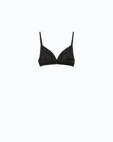 Mesh-effect bra with rhinestones - | Pinko