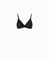Mesh-effect bra with rhinestones - Black | Pinko