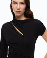 Bodysuit with asymmetric sleeves - | Pinko