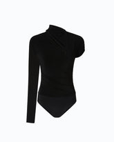 Bodysuit with asymmetric sleeves - | Pinko