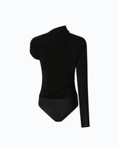 Bodysuit with asymmetric sleeves - | Pinko