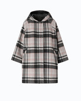 Check wool-blend cape - | Pinko