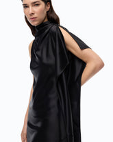 Long, one-shoulder satin dress - | Pinko