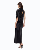 Long, one-shoulder satin dress - | Pinko