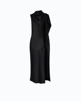 Long, one-shoulder satin dress - | Pinko