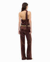 Long satin jumpsuit with sash - | Pinko