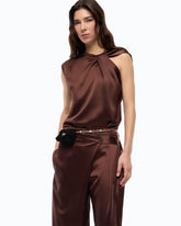 Ärmellose Bluse aus Satin - | Pinko