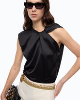 Sleeveless satin blouse - | Pinko