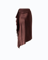 Asymmetric midi skirt in satin - | Pinko