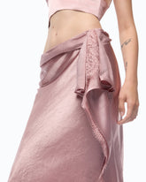 Asymmetric midi skirt in satin - | Pinko