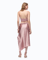 Asymmetric midi skirt in satin - | Pinko