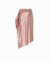 Asymmetric midi skirt in satin - | Pinko