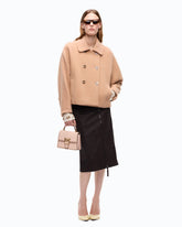 Zweireihiger Caban aus gedoppeltem Tuch in Wollmix - Beige | Pinko
