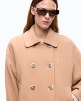Zweireihiger Caban aus gedoppeltem Tuch in Wollmix - Beige | Pinko