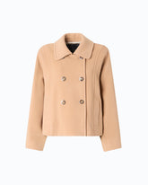 Zweireihiger Caban aus gedoppeltem Tuch in Wollmix - Beige | Pinko