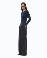 Stretch wool-blend palazzo trousers - | Pinko