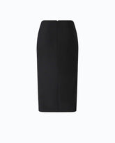 Slim-fit midi skirt with two slits - Black | Pinko