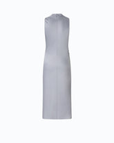 Midi sheath dress with draped neck - Light Blue | Pinko