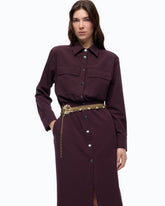 Midi shirt dress with maxi pockets - | Pinko
