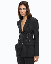Slim-fit jacket with bustier design - | Pinko
