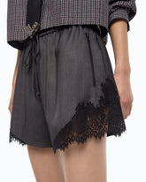 Fließende Shorts mit Spitzeneinsatz - | Pinko
