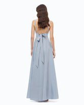 Langes Kleid aus Taftstoff mit Schlitz - Hellblau | Pinko