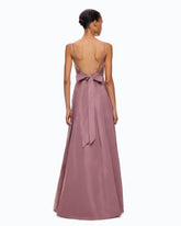 Langes Kleid aus Taftstoff mit Schlitz - Rosa | Pinko
