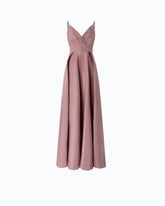 Langes Kleid aus Taftstoff mit Schlitz - Rosa | Pinko