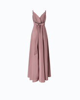Langes Kleid aus Taftstoff mit Schlitz - Rosa | Pinko