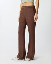 Trousers with pressed pleat detail - Brown | Pinko