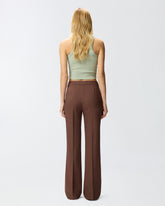 Trousers with pressed pleat detail - Brown | Pinko