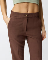 Trousers with pressed pleat detail - Brown | Pinko