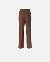 Trousers with pressed pleat detail - Brown | Pinko