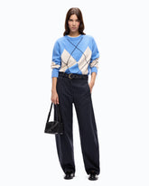 Pinstriped wool-blend balloon-leg trousers - | Pinko
