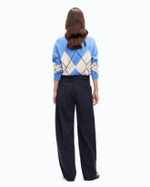 Pinstriped wool-blend balloon-leg trousers - | Pinko