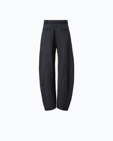 Pinstriped wool-blend balloon-leg trousers - Multicolor Blue-White | Pinko