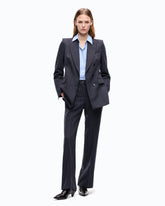 Pinstriped wool-blend trousers - | Pinko