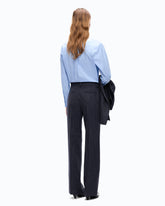Pinstriped wool-blend trousers - | Pinko