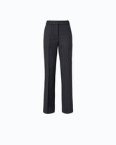 Pinstriped wool-blend trousers - Multicolor Blue-White | Pinko