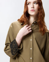 Poplin shirt with lace details - | Pinko