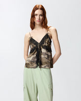 Camouflage-Top mit Spitze - | Pinko
