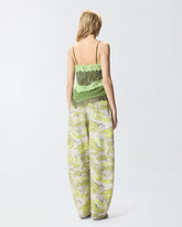 Patchwork-effect lace top - | Pinko