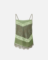 Patchwork-effect lace top - | Pinko