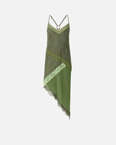 Asymmetrisches, kurzes Kleid aus Spitze mit Patchwork-Effekt - | Pinko